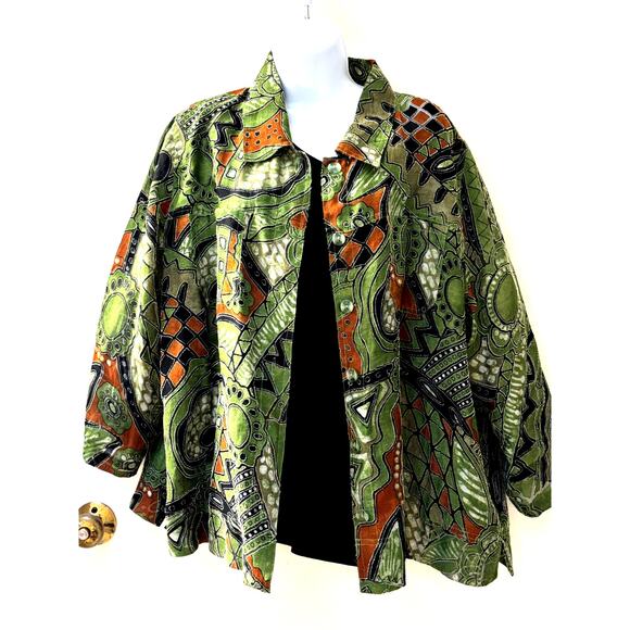 Vintage Y2K Collared Button-Up Layering Overshirt (1 XL) - Picture 2 of 13